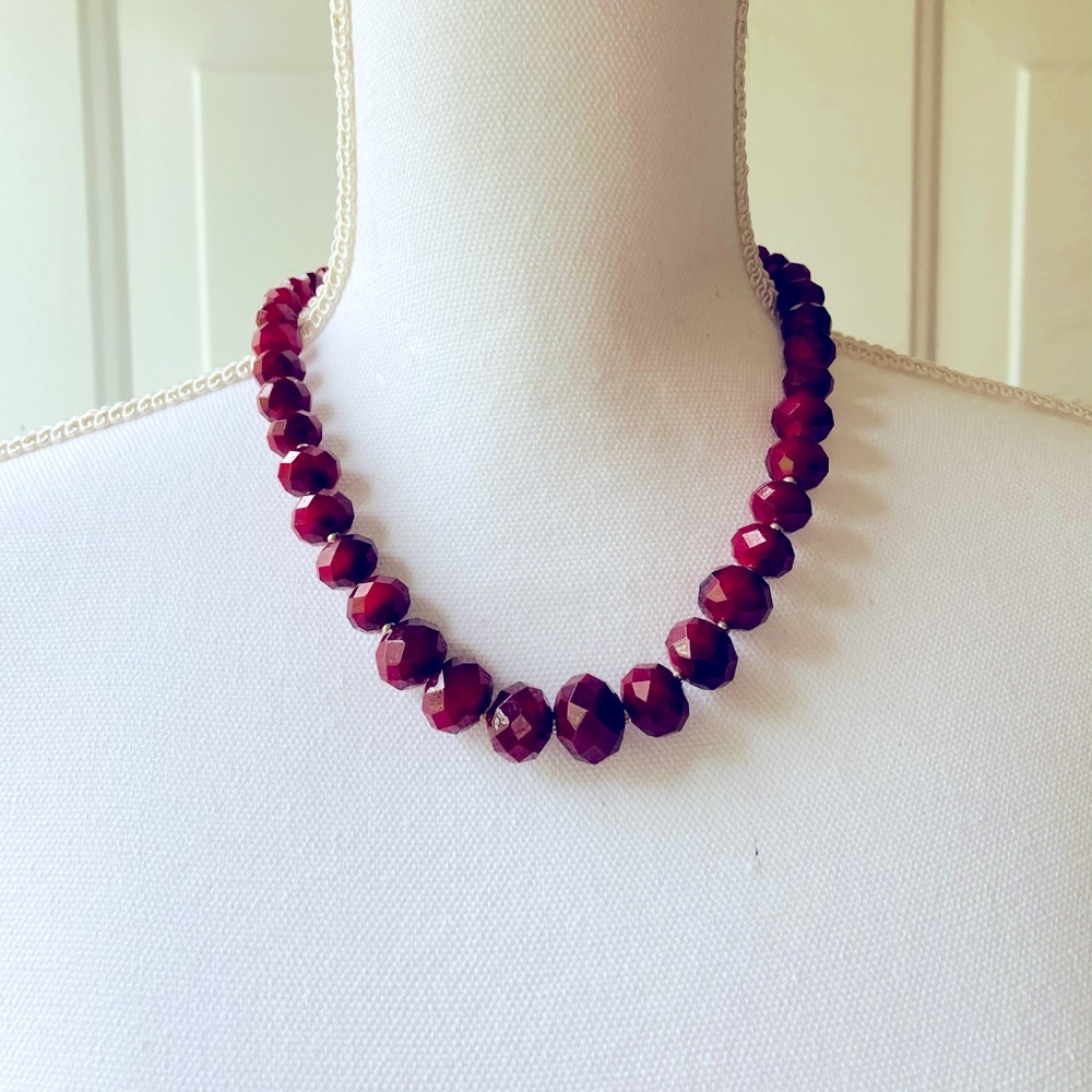WHBM Ruby-Colored Necklace